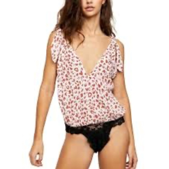 Free People Bare It All Bodysuit In Abstract Animal Size Small - Picture 3 of 6